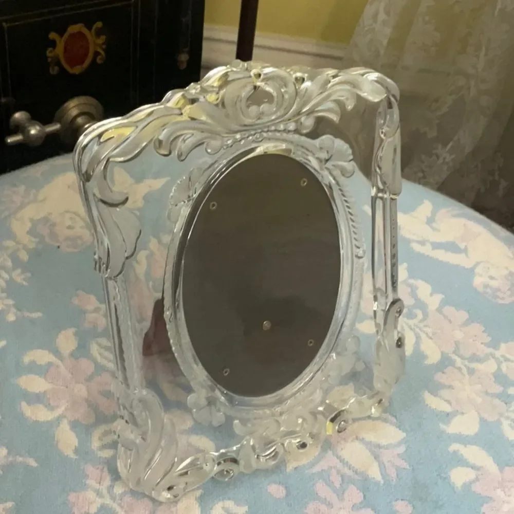 VTG Y2K 80’s COQUETTE GIRL Crystal Boudoir 5x7” Picture Frame EUC
